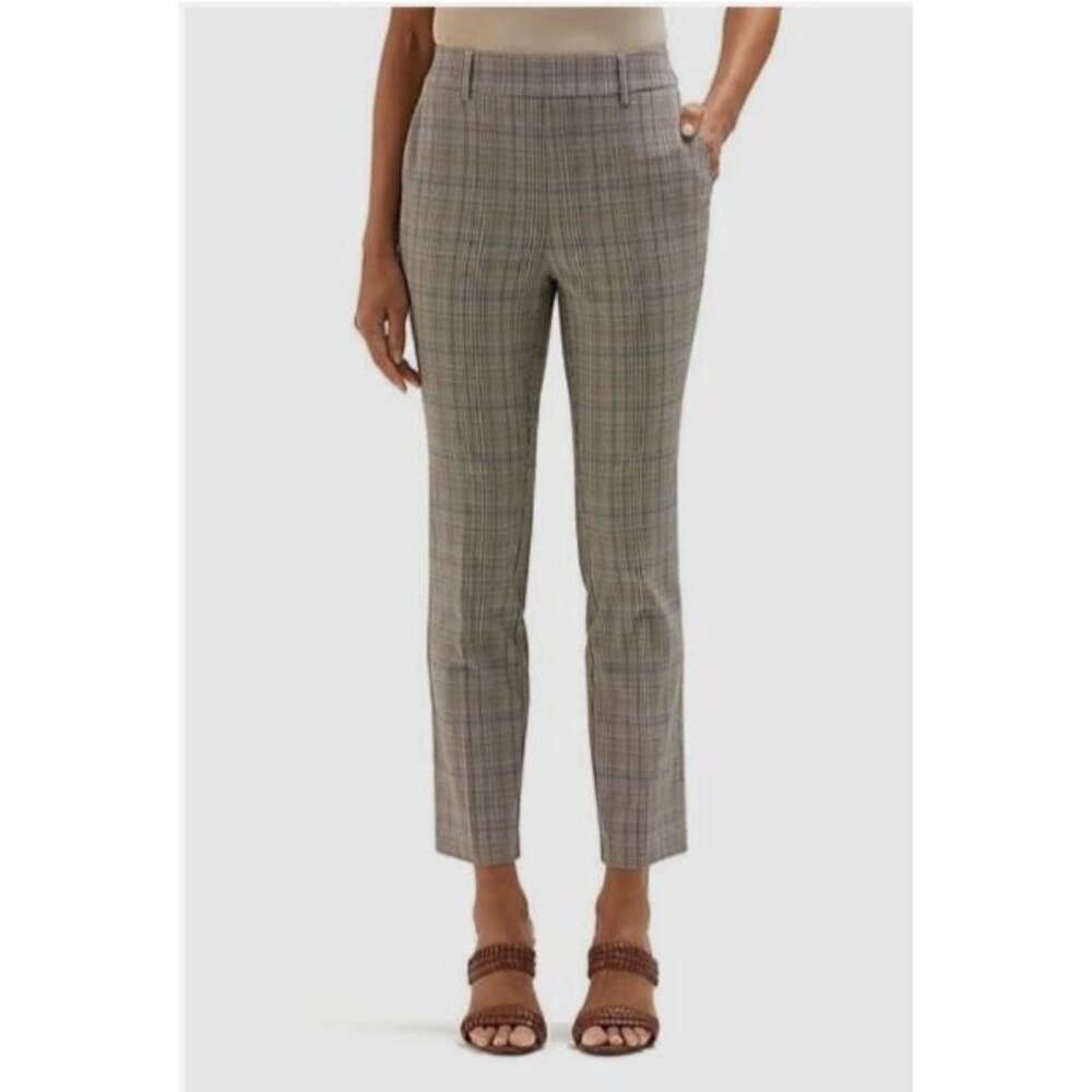Rafaella Women's Pants 18 Pull-On Stretch Pant Warm Taupe Plaid Size 18